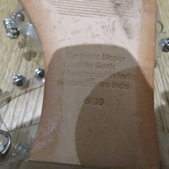 JEFFREY CAMPBELL Amaryl Clear Crystal Studded Flat Sandals Shoes - Size US 8 - Picture 11 of 11